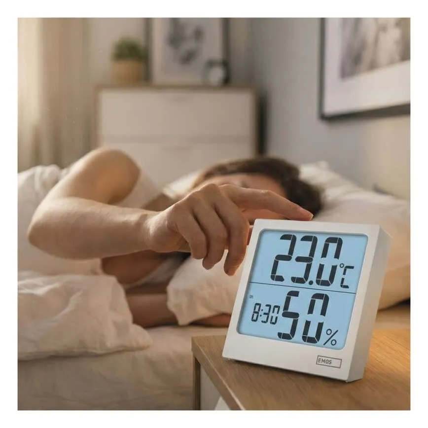 Digitaalne termomeeter ja hügromeeter, 1×AA, valge