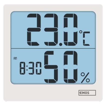 Digitaalne termomeeter ja hügromeeter, 1×AA, valge