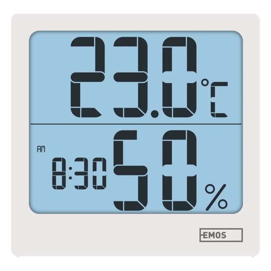 Digitaalne termomeeter ja hügromeeter, 1×AA, valge
