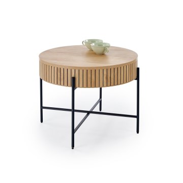 Diivanilaud DANTE, Ø 67 cm, pruun/must