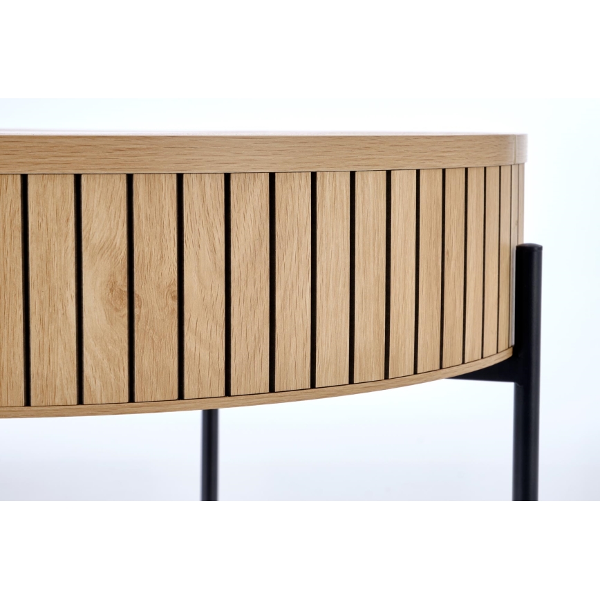 Diivanilaud DANTE, Ø 67 cm, pruun/must