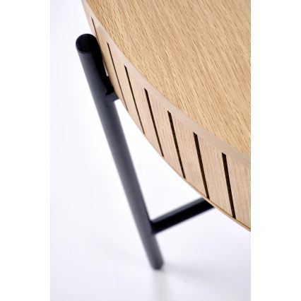 Diivanilaud DANTE, Ø 67 cm, pruun/must