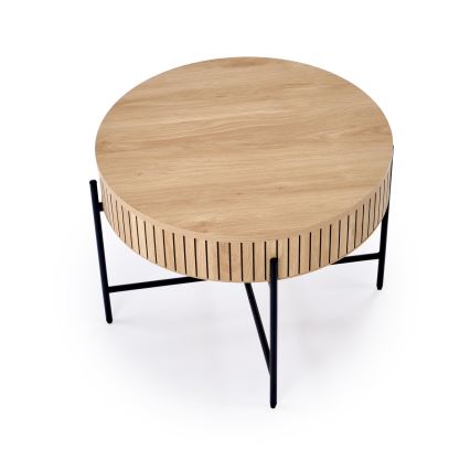 Diivanilaud DANTE, Ø 67 cm, pruun/must