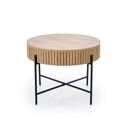 Diivanilaud DANTE, Ø 67 cm, pruun/must