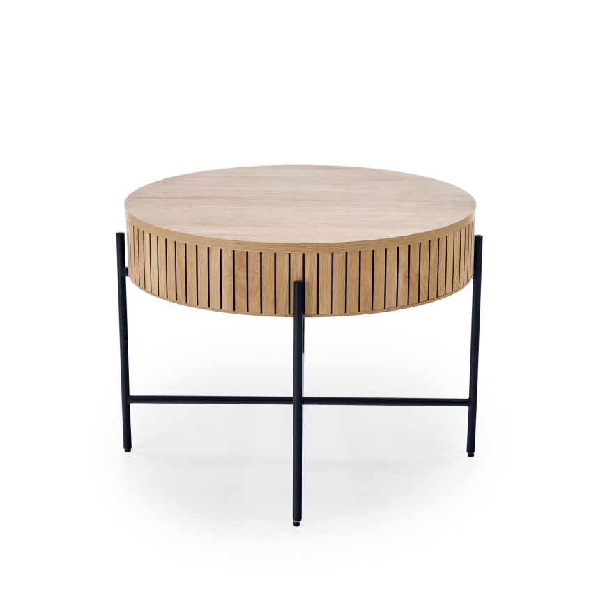 Diivanilaud DANTE, Ø 67 cm, pruun/must