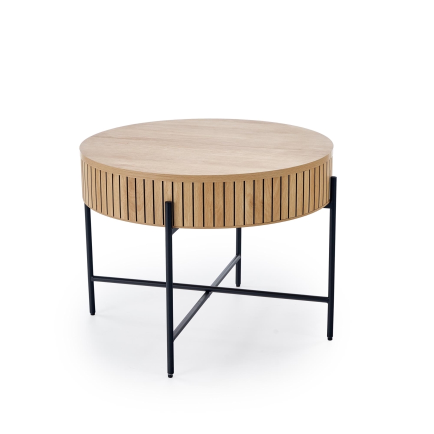 Diivanilaud DANTE, Ø 67 cm, pruun/must