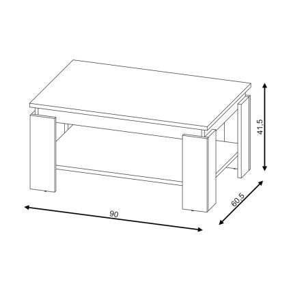 Diivanilaud LUNO Sonoma tamm/valge