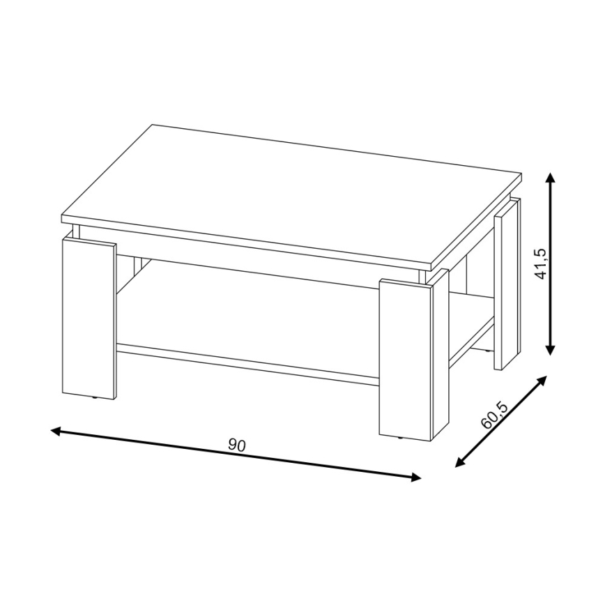 Diivanilaud LUNO Sonoma tamm/valge