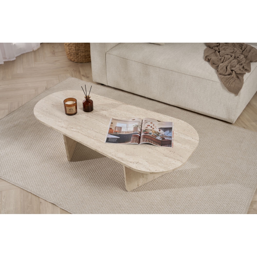 Diivanilaud ROND 130x65 cm beež