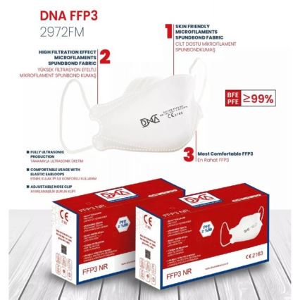 DNA Respiraator FFP3 NR CE 2163 Meditsiiniline 25 tk