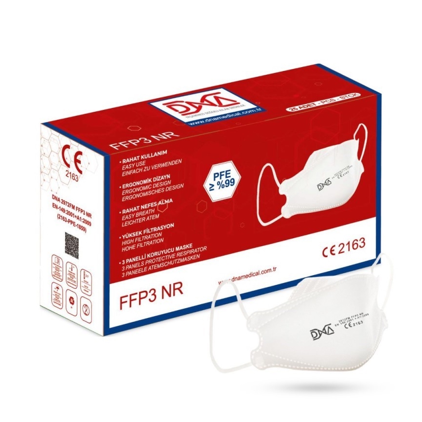 DNA Respiraator FFP3 NR CE 2163 Meditsiiniline 25 tk