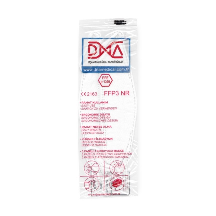 DNA Respiraator FFP3 NR CE 2163 Meditsiiniline 25 tk