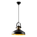 DODO kaabliga rippvalgusti 1xE27/40W/230V must/pronks