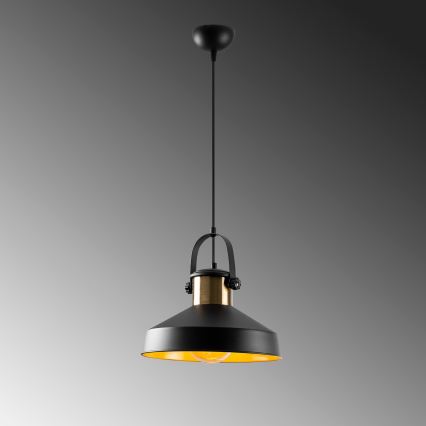 DODO kaabliga rippvalgusti 1xE27/40W/230V must/pronks