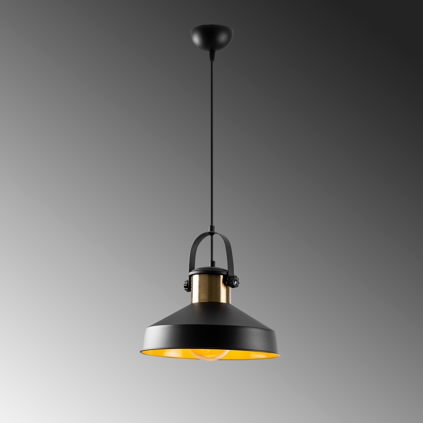 DODO kaabliga rippvalgusti 1xE27/40W/230V must/pronks