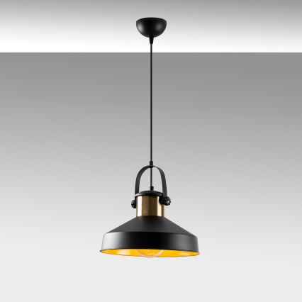 DODO kaabliga rippvalgusti 1xE27/40W/230V must/pronks