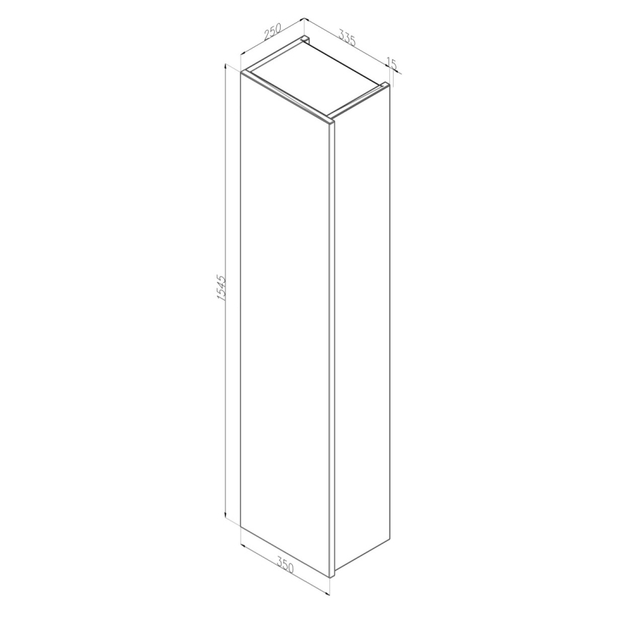 Dřevojas - Seinale riputatav vannitoakapp ZYLO 35x155 cm valge