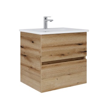 Dřevojas - Vannitoakapp koos valamuga BANO 60x47 cm tamm/valge