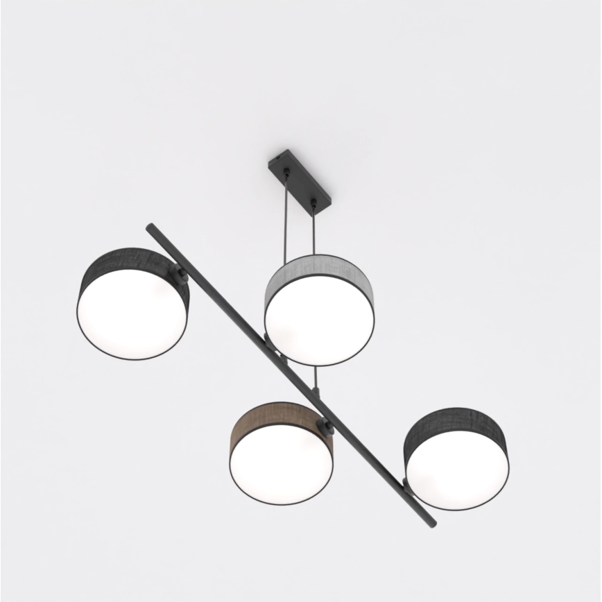 DRUMZ rippvalgusti kaablil 4xE14/10W/230V, must/pruun/hall