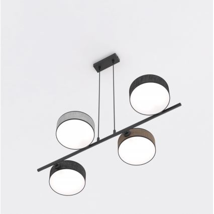 DRUMZ rippvalgusti kaablil 4xE14/10W/230V, must/pruun/hall