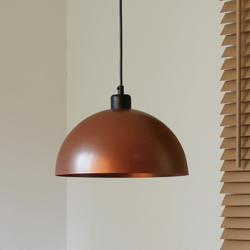 Duolla - IRONLINE rippvalgusti kaabliga 1xE27/15W/230V, läbimõõt 27 cm, vaskne/must