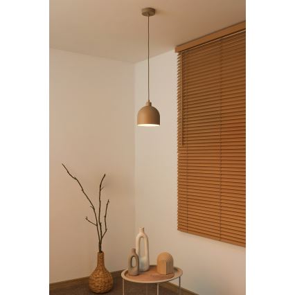 Duolla - Kaabliga ripatslamp IRONLINE 1xE27/15W/230V, läbimõõt 17 cm, beež