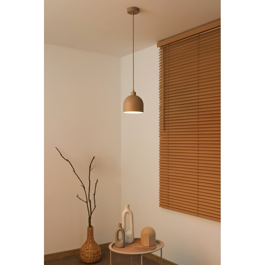 Duolla - Kaabliga ripatslamp IRONLINE 1xE27/15W/230V, läbimõõt 17 cm, beež
