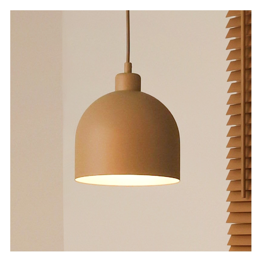 Duolla - Kaabliga ripatslamp IRONLINE 1xE27/15W/230V, läbimõõt 17 cm, beež