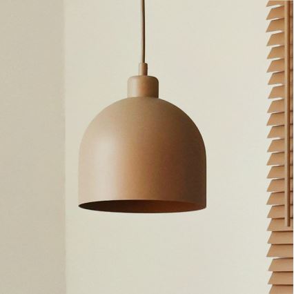 Duolla - Kaabliga ripatslamp IRONLINE 1xE27/15W/230V, läbimõõt 17 cm, beež