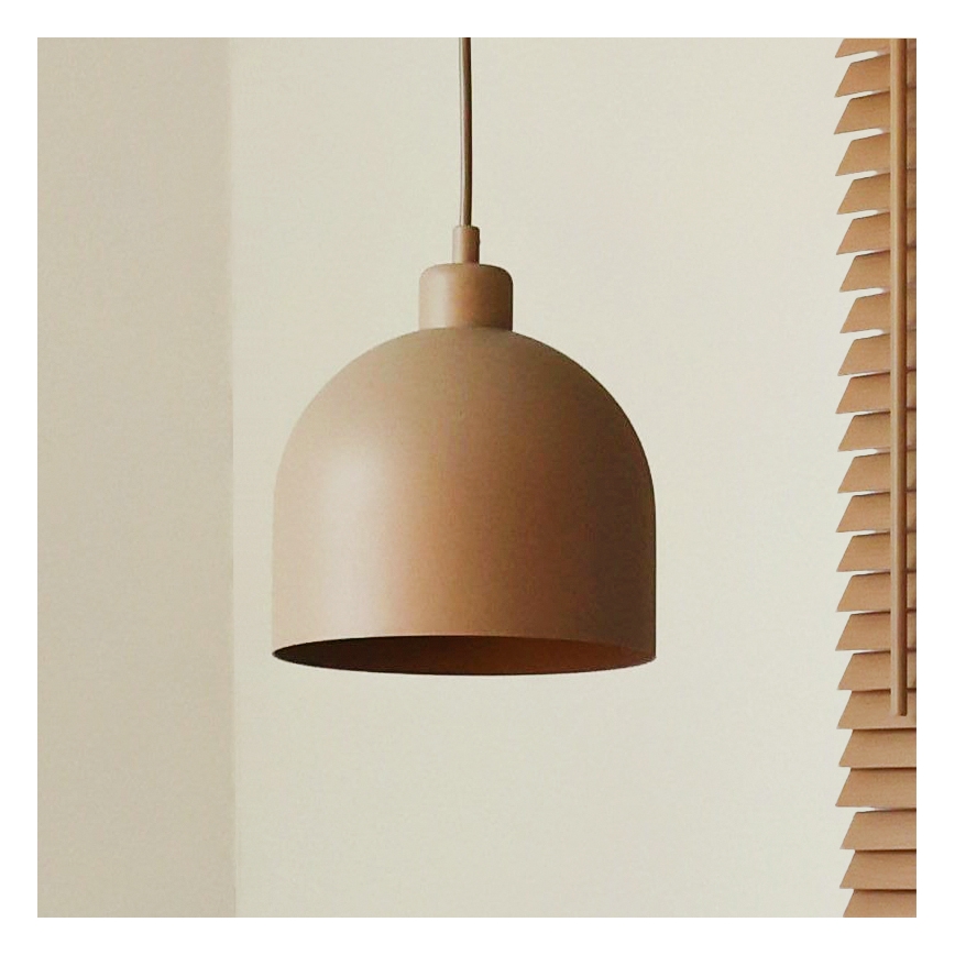 Duolla - Kaabliga ripatslamp IRONLINE 1xE27/15W/230V, läbimõõt 17 cm, beež