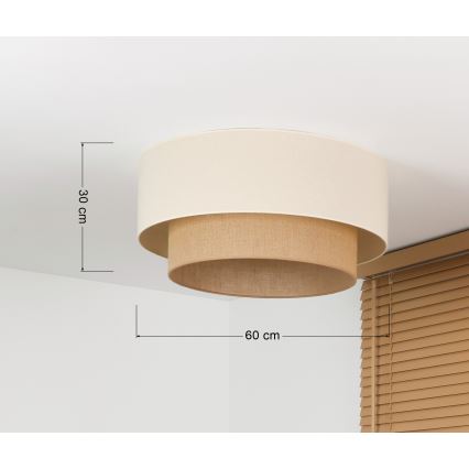 Duolla - Laelamp BOHO 3xE27/15W/230V Ø 60 cm kreemjas/beež