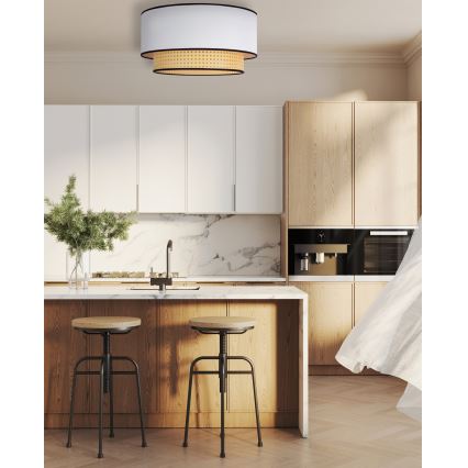 Duolla - Laevalgusti BOHO 1xE27/15W/230V d. 45 cm valge/rotang