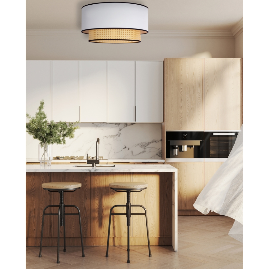 Duolla - Laevalgusti BOHO 1xE27/15W/230V d. 45 cm valge/rotang