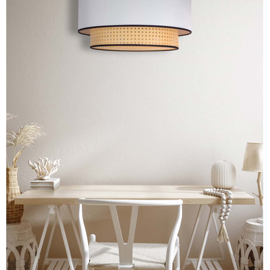 Duolla - Laevalgusti BOHO 1xE27/15W/230V d. 45 cm valge/rotang