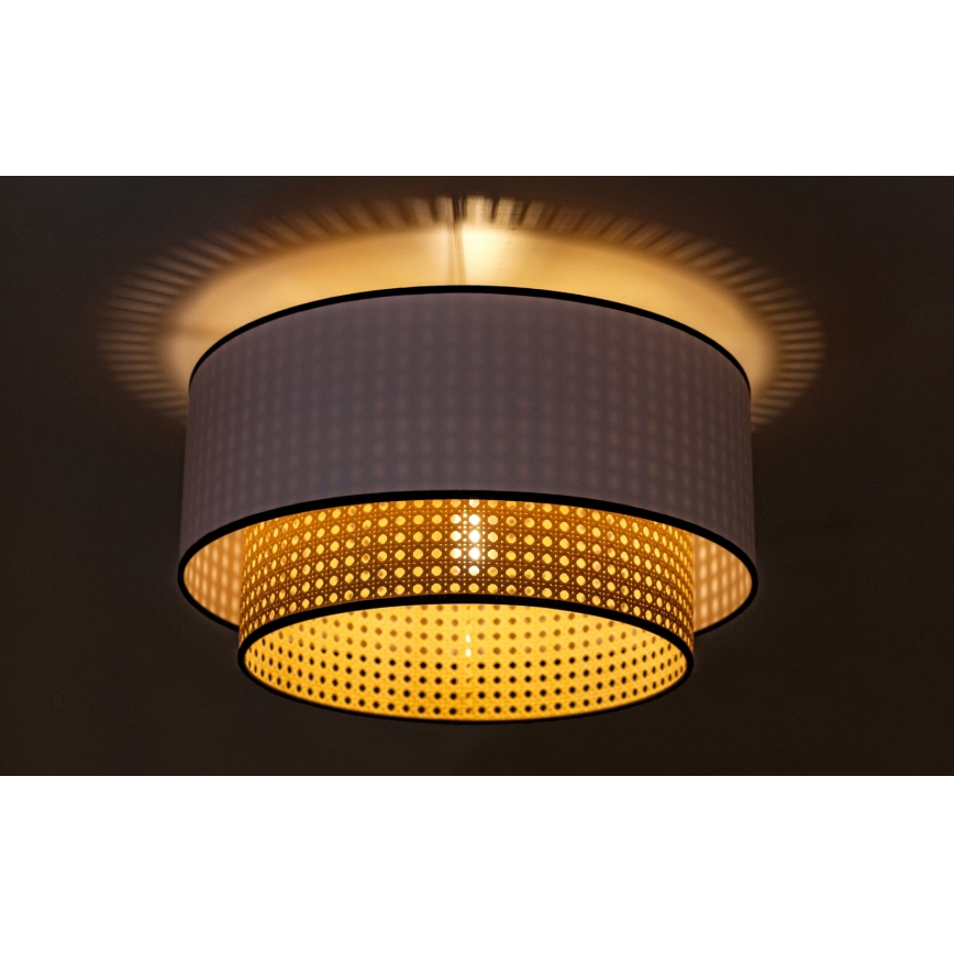 Duolla - Laevalgusti BOHO 1xE27/15W/230V d. 45 cm valge/rotang