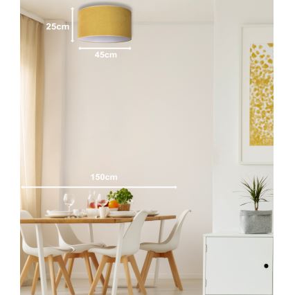 Duolla - Laevalgusti BRISTOL 1xE27/15W/230V diameeter 45 cm kollane/valge