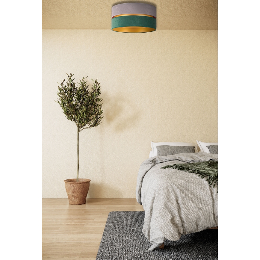 Duolla - Laevalgusti DUO 1xE27/15W/230V d. 40 cm hall/roheline/kuldne