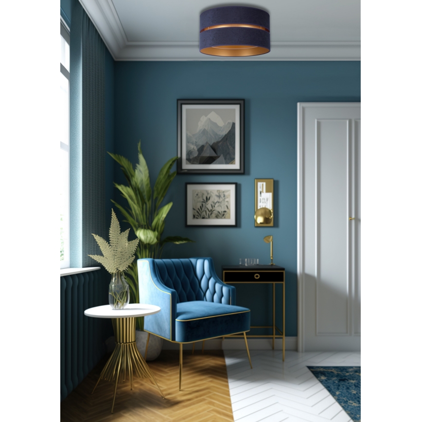 Duolla - Laevalgusti DUO 1xE27/15W/230V d. 40 cm sinine/kuldne
