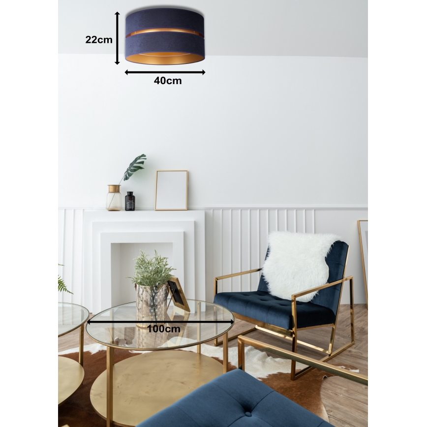 Duolla - Laevalgusti DUO 1xE27/15W/230V d. 40 cm sinine/kuldne