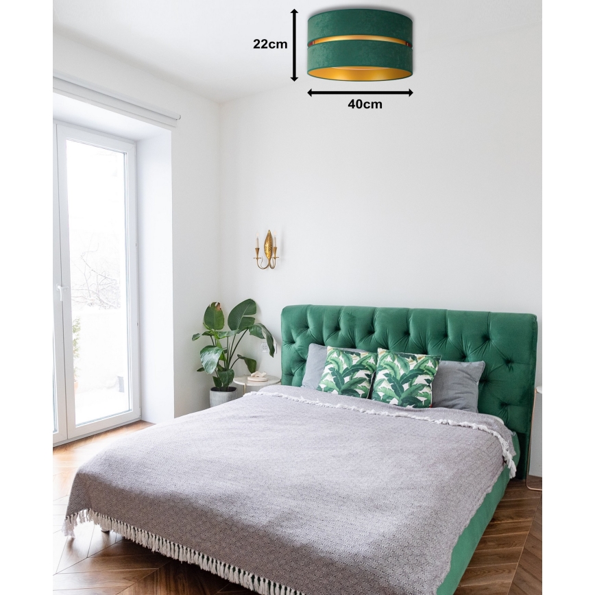 Duolla - Laevalgusti DUO 1xE27/40W/230V d. 40 cm roheline/kuldne