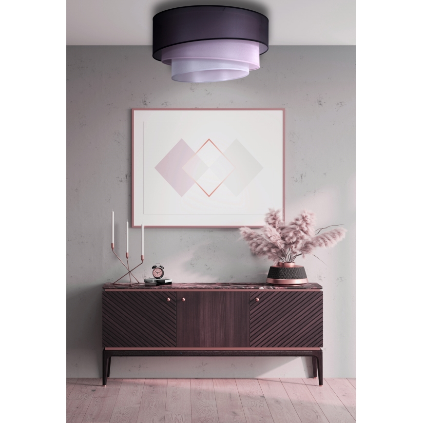 Duolla - Laevalgusti TRIO 1xE27/15W/230V d. 45 cm must/roosa/hõbe