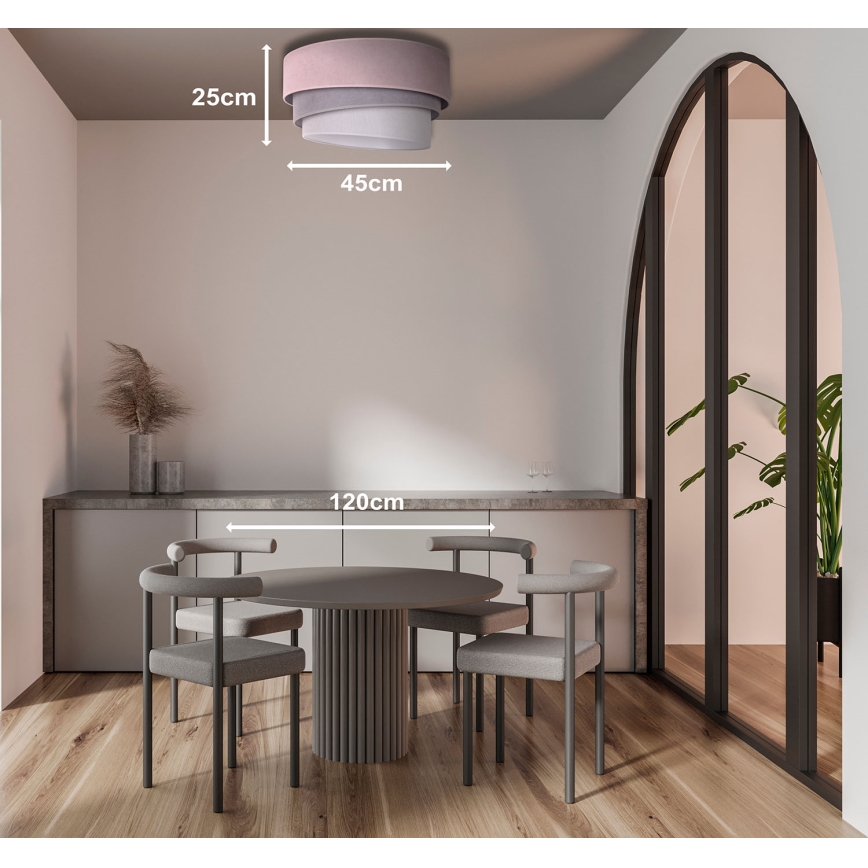 Duolla - Laevalgusti TRIO 1xE27/15W/230V diameeter 45 cm roosa/hall/valge