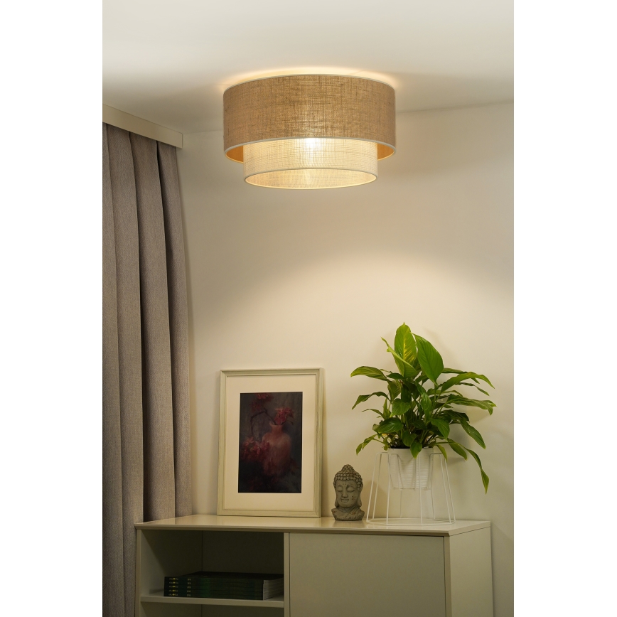 Duolla - Laevalgusti YUTE BOHO 1xE27/15W/230V d. 45 cm pruun/kreemikas