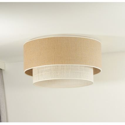 Duolla - Laevalgusti YUTE BOHO 1xE27/15W/230V d. 45 cm pruun/kreemikas