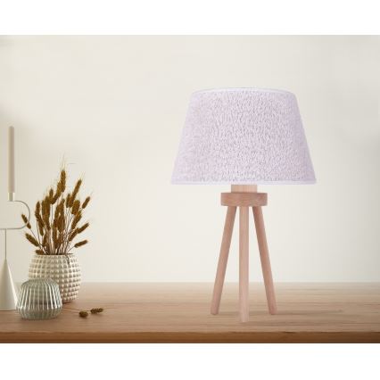 Duolla - Laualamp BOUCLE 1xE27/15W/230V d. 28 cm valge/puit