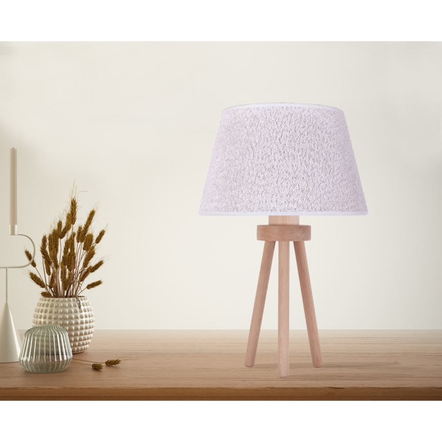 Duolla - Laualamp BOUCLE 1xE27/15W/230V d. 28 cm valge/puit