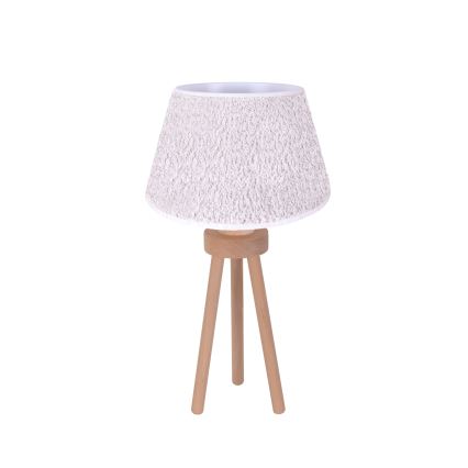 Duolla - Laualamp BOUCLE 1xE27/15W/230V d. 28 cm valge/puit