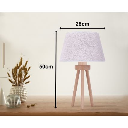Duolla - Laualamp BOUCLE 1xE27/15W/230V d. 28 cm valge/puit