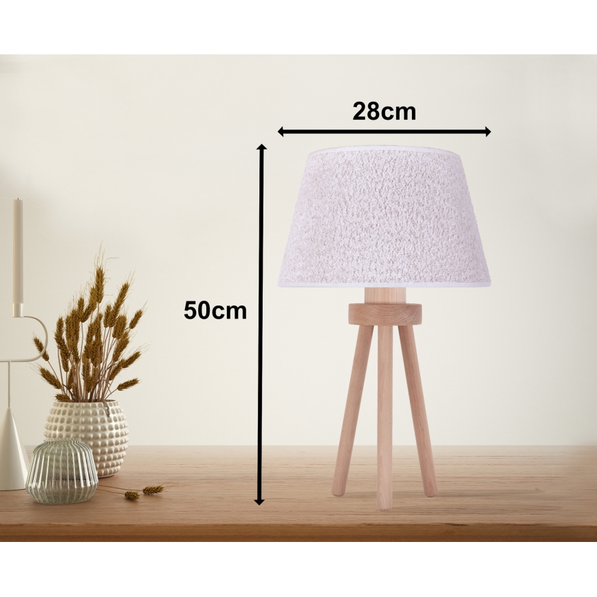 Duolla - Laualamp BOUCLE 1xE27/15W/230V d. 28 cm valge/puit