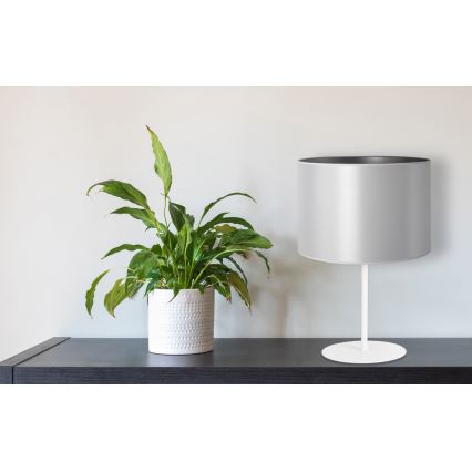 Duolla - Laualamp CANNES 1xE14/15W/230V d. 20 cm hõbedane/valge